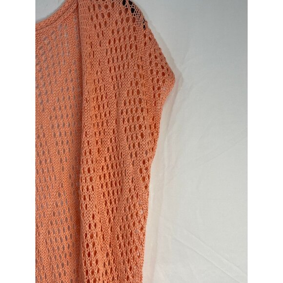 no boundaries cardigan sweater open front knit fringe peach acrylic size 7 READ - Picture 2 of 7